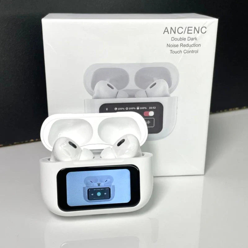 A9 AirPods Pro 2 LCD Display with ANC/ENC Feature Extra Bass with Lanyard and Buzzer Sound