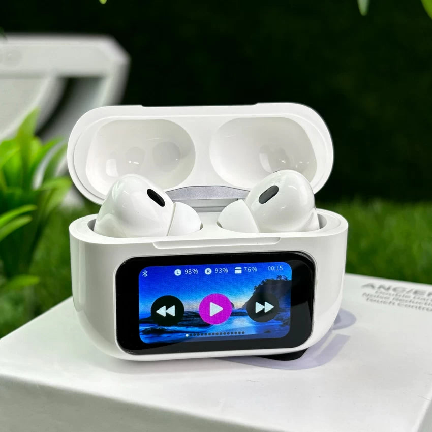 A9 AirPods Pro 2 LCD Display with ANC/ENC Feature Extra Bass with Lanyard and Buzzer Sound