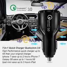 Qualcomm Original Car Charger QC 3.0/2.0 100% Genuine Fast Charging Port with Blue Lights, Car Charging Best Fitted Spot, New without Box